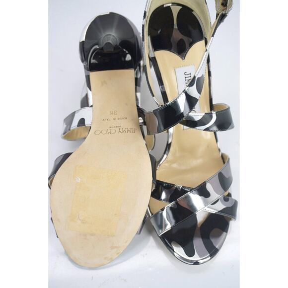 Jimmy Choo Camouflage Metallic Black Lottie Ankle Strap Sandal - Picture 5 of 11